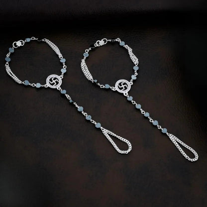 925 Silver Swastik Bracelet for Kids | Child
