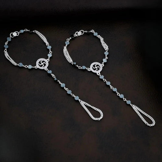 925 Silver Swastik Bracelet for Kids | Child