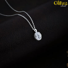 Sterling Silver Solitaire Oval Pendant for Women - glitva