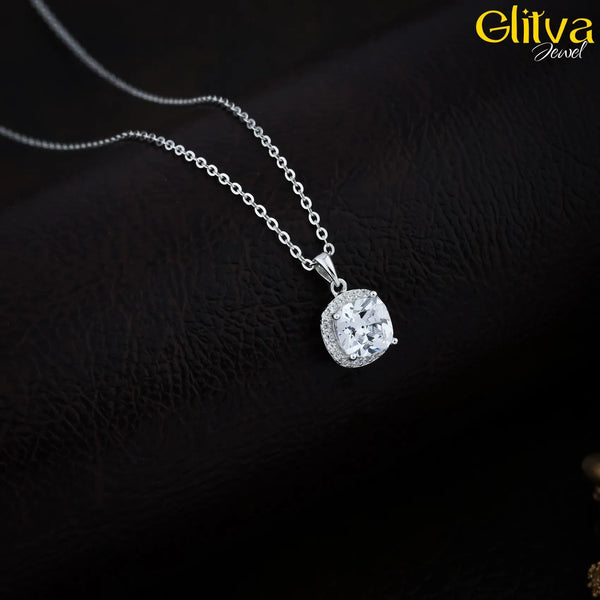 Sterling Silver Solitaire Pendant for Women - glitva