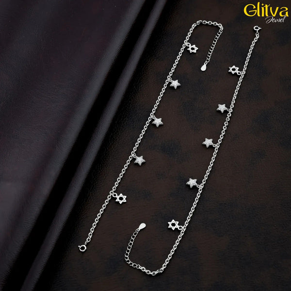 Women Chain Anklet with Star Pendant - glitva