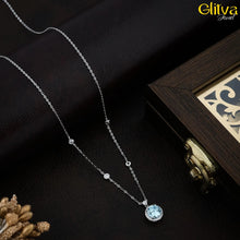 Women Silver Blue Ocean Pendant - glitva