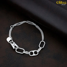 Women Silver Bracelet like Clip & Lock White Swarovski Diamond - glitva