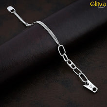 Women Silver Bracelet like Clip & Lock White Swarovski Diamond - glitva